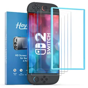 HEYSTOP Switch 2 HD Tempered Glass Screen Protector [4-Pack] - Anti-Scratch, Eye Protection & Easy Installation