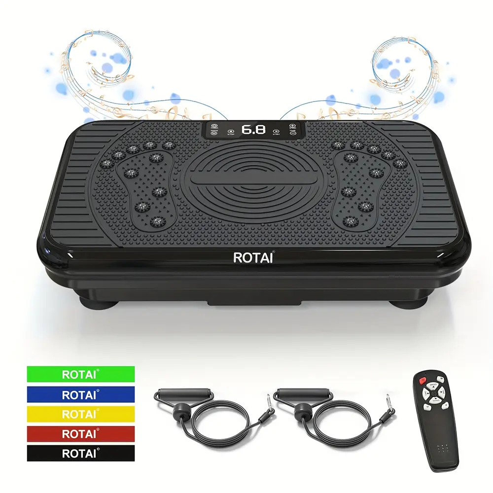 ROTAI Vibration Plate Exercise Machine, Home Gym Vibration Plate with Bluetooth Music, 99 Speed Levels, 300 lbs Capacity, Ideal for Full Body Workout & Muscle Recovery, Home Exercise Equipment,   Glutes Exercise Machine