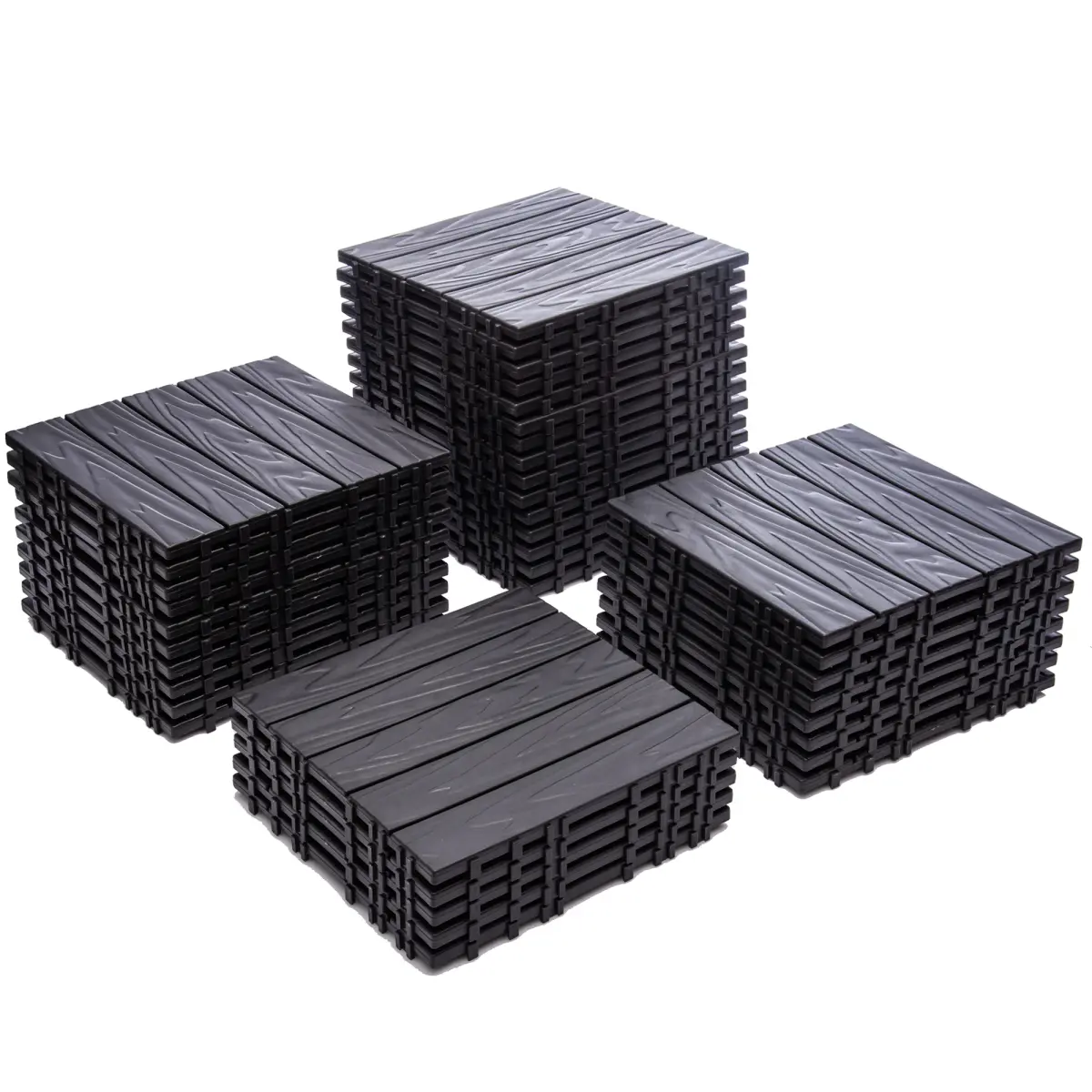 11-Pack 11.42"x11.42" Plastic Interlocking Deck Tiles, 9.96 Sq.Ft Patio Flooring, Waterproof All-Weather Plastic Floor Tiles, Super Durable Eco-Friendly Non-Toxic Material, Indoor Outdoor Backyard Balcony Poolside Garden Use
