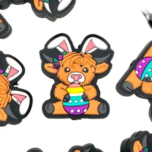 1pc Spring Moo-gic Silicone Focal Beads - Easter Day Egg Hunting Craft DIY Supplies for Beaded Keychains Accessories