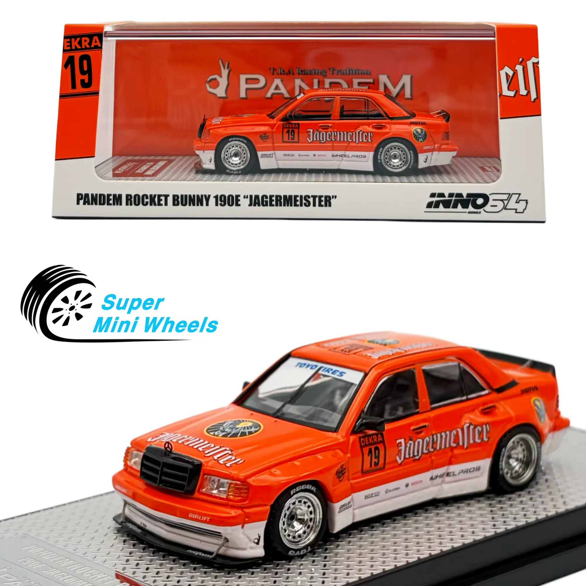 INNO64 1:64 Pandem Rocket Bunny 190E Jagermeister Orange