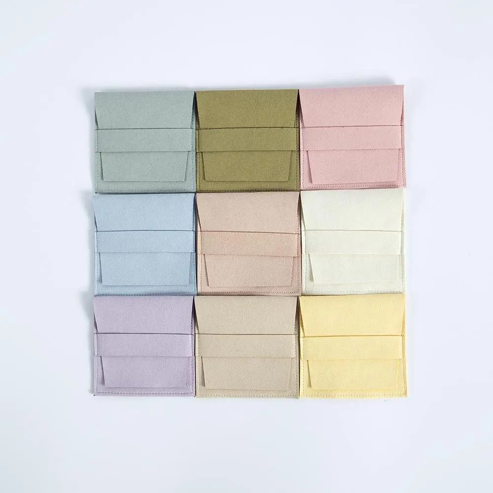 10Pcs 6.2x6.2cm 8x8cm Microfiber Strip Bag Jewelry Envelope Pouch Rings Earrings Pendant Stud Bracelet Packaging Wedding Favors