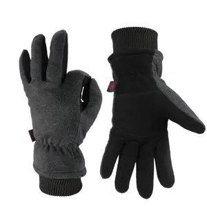 OZERO Winter Gloves -30°F Cold Proof Deerskin Suede Leather - Insulated, Water-Resistant, Windproof Thermal Glove for Driving, Hiking, Snow Work in Cold Weather - Warm Gifts for Men and Women