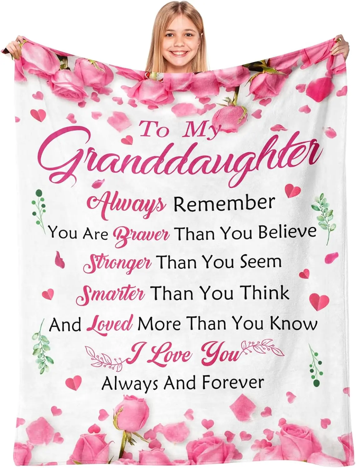 DUJO Gifts for Granddaughters - Granddaughter Gifts from Grandma Grandpa - to My Granddaughter Blanket - Graduation Birthday Stuffers for Teen Girl - Granddaughter's Blanket 50"X60"