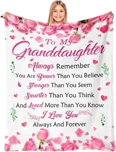 DUJO Gifts for Granddaughters - Granddaughter Gifts from Grandma Grandpa - to My Granddaughter Blanket - Graduation Birthday Stuffers for Teen Girl - Granddaughter's Blanket 50"X60"