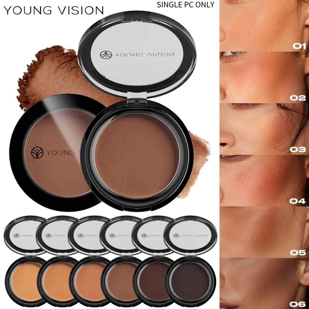 YOUNG VISION Six-Color Matte Bronze Contour Palette, Contouring Palette, Bronzer Powder, Bronzed Glow Up, Smooth Application, Highlights Forehead and Nose, Multi-Use for Defined Face Shape