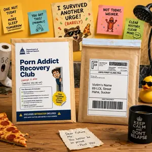 P*** Addict Recovery Prank Mailer, Funny Gag Gift for Prank Enthusiasts, Surprise Practical Joke Item