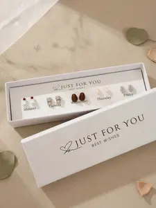 Coffee Bean Mini Food Luxurious Alloy Stud Earrings Set, Cute Cartoon Design, Steel Chain, All Seasons Gift Box, Studs Earrings, Gift Jewelry