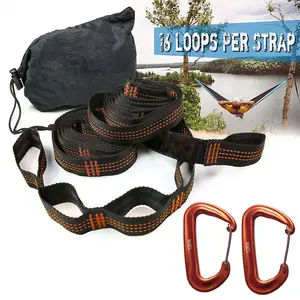 Outdoor Hammock Straps Set with Adjustable Rings, Lightweight Aluminum Hooks, 440lbs Weight Capacity, Ultra-Portable Design