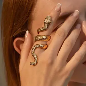 Springtok Y2K Snake Wrap Ring Men Women Jewelry Birthday Holiday Gift