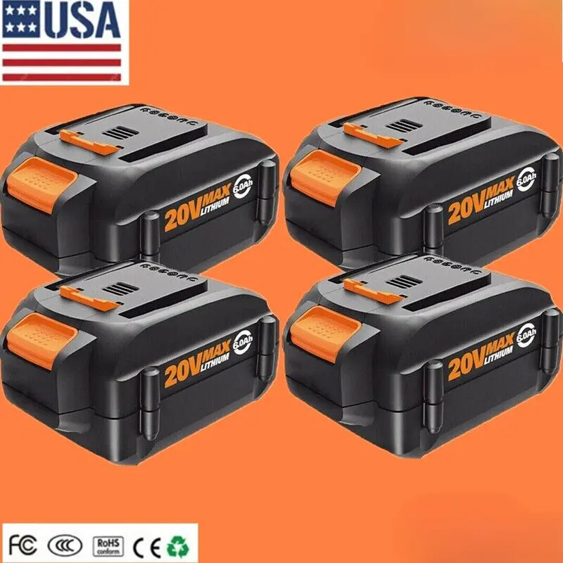 High-Efficiency Lithium-Ion Battery for WORX WA3520 Power Tools, 20V MAX Extend Battery with 3Ah/6Ah Options, Compatible with WA3525, WA3575, 1-4PA Packs