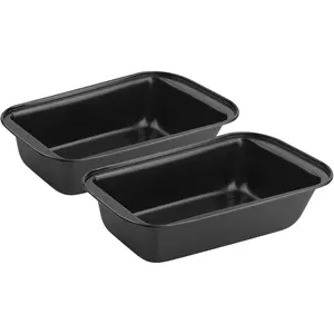 2PCS Nonstick Bread Pan - 8” x 4” Carbon Steel Loaf Baking Pans, Dishes，Rectangle Baking Supplies for Homemade Bread, Meatloaf, Cakes, Sourdough, Brownies, and Lasagnas