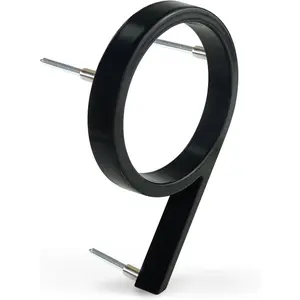 5 inch Floating Hou Number: Modern Door Numerals - Signage for Street Post Office (Upgraded Black, 9)
