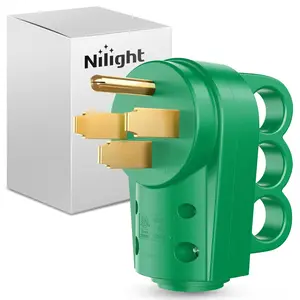 Nilight 50A RV Male Replacement Plug - 125/250V Heavy-Duty NEMA 14-50P Receptacle with Handle, ETL Certified for Camper, Motorhome