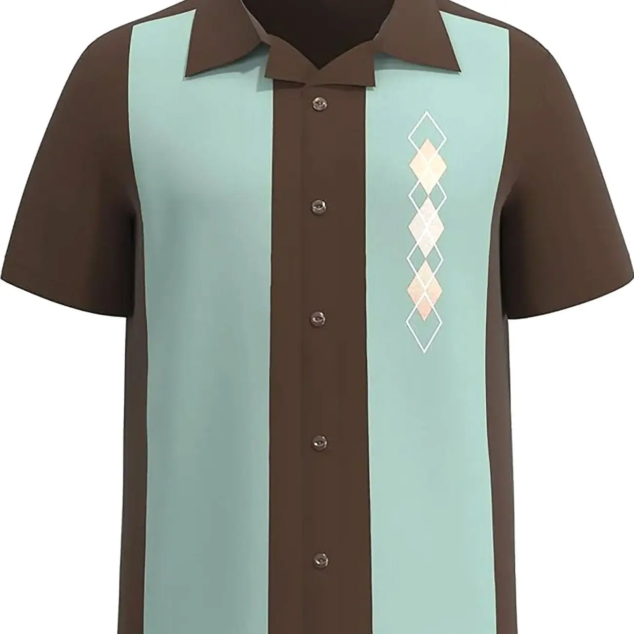 Guayabera Argyle Retro Vintage Hawaiian Shirt C