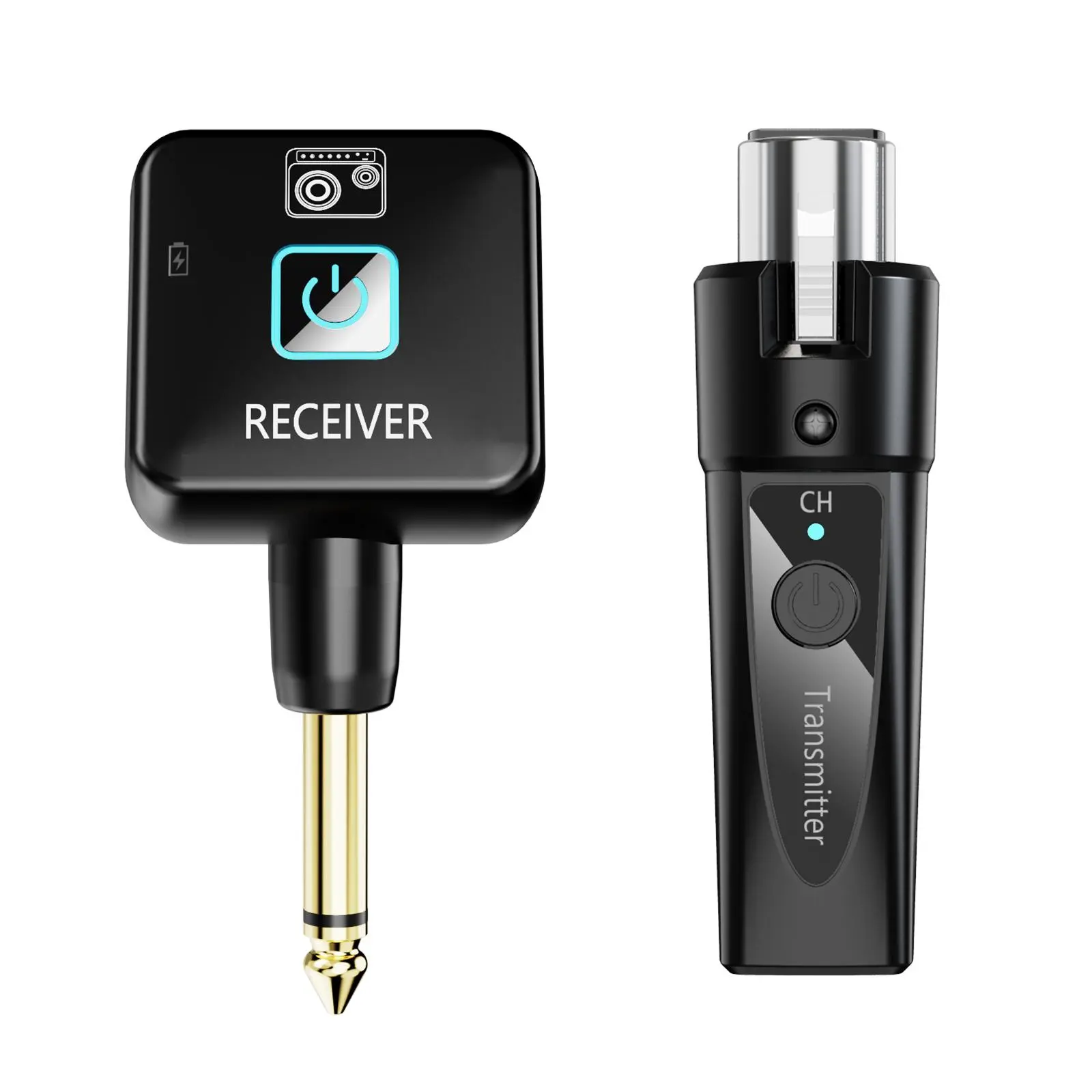 Wireless Microphone Transmitter Receiver 2.4Ghz, XLR Microphone Wireless System, Rechargeable Wireless Mic Adapter for Audio Mixer, Dynamic Mic, Music Recording Equipment