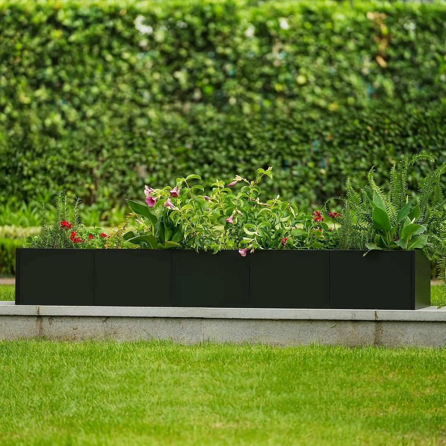 Extra Long Metal Planter Box with Drainage Holes, 68"X18"X12" Commercial & Home Outdoor Raised Garden Bed, Heavy Duty Steel Rectangular Planter, Snap-on Assembly