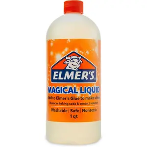 Elmer's Magical Liquid, Slime Activator Solution, Updated Formula for Double Slime Output, Safe and Washable, 1 Quart