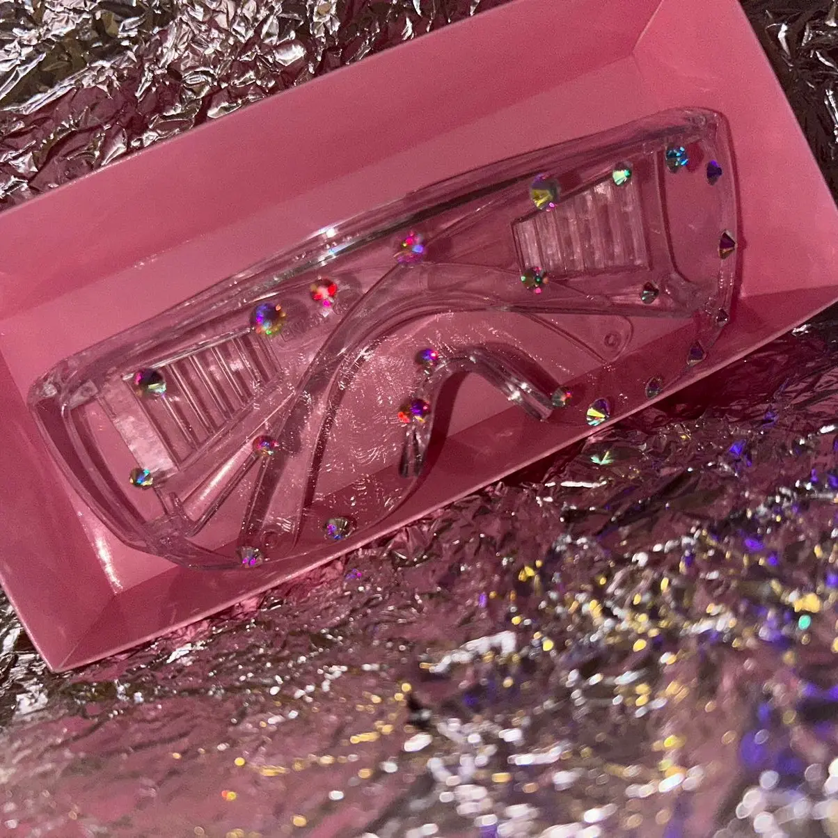 Clear Frame Glasses With Diamonds Oversized Oversized Oversized Oversized