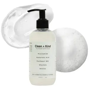 Clean + Kind Daily Facial Cleanser with Betaine Niacinamide & Panthenol for Gentle Foaming Cleanse Soft Refreshed Skin