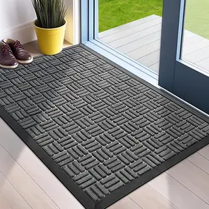 Front Door Mat, Heavy Duty Durable Welcome Mat for Outdoor Indoor, Dirt Trapper Waterproof Super Absorbent Door Mat for Entryway Outside Patio Porch, 29.5" x 17", Grey