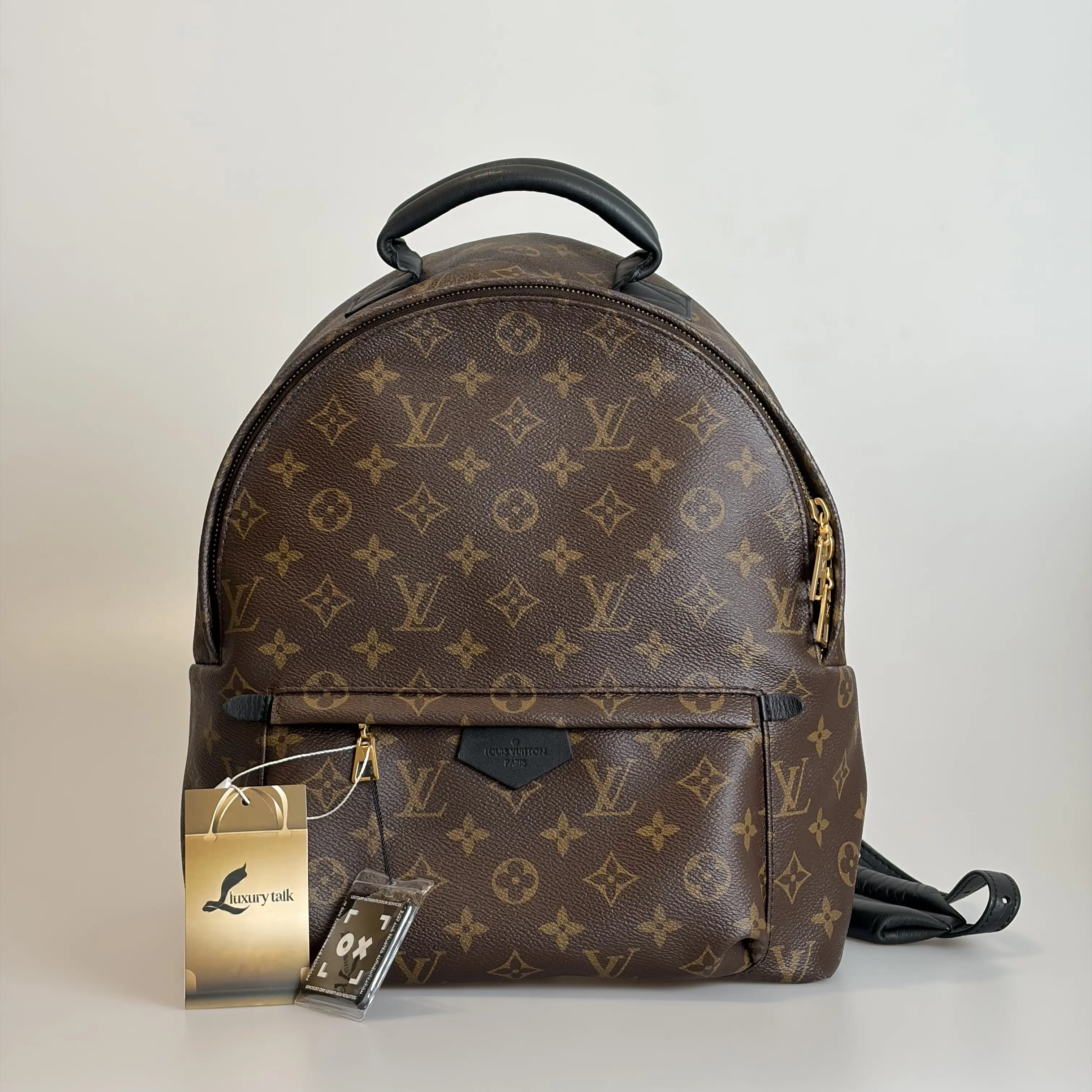 Pre-owned Louis Vuitton Coated Canvas & Leather Backpack Palm Springs Medium Brown Monogram 62211105 Sold As Is / Final Sale