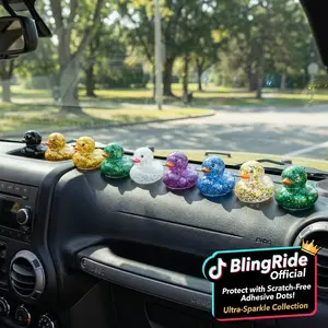 BlingRide 20 PACK Glitter Rubber Ducks for Jeep Ducking, 6.5cm Soft PVC No Scratch, Includes Ducking Cards & Adhesive Dots, Jeep Accessories for Wrangler/Gladiator, TikTok Hot