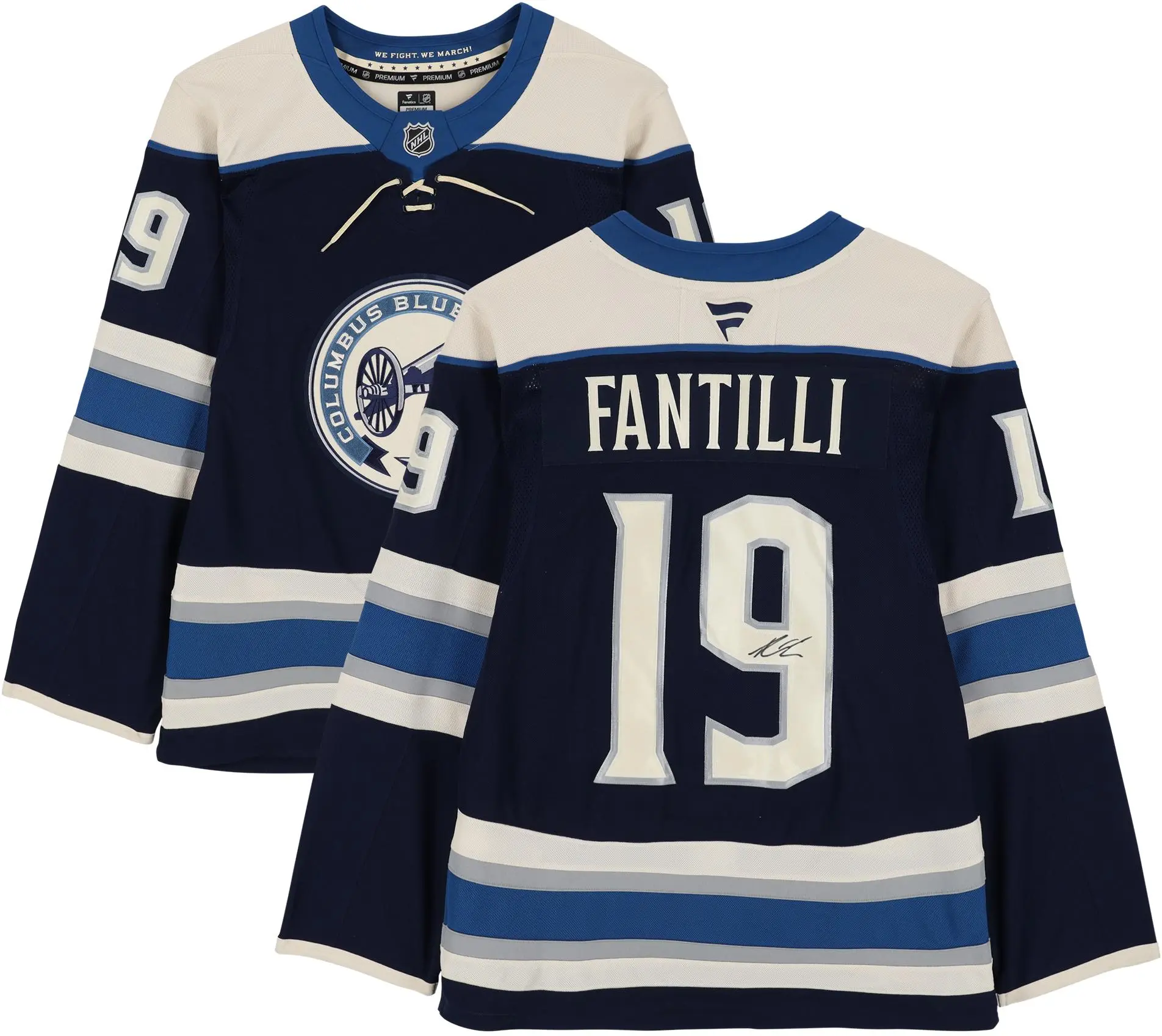 Adam Fantilli Columbus Blue Jackets Autographed Navy Alternate Fanatics Premium Jersey - Fanatics Authentic Certified