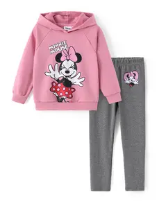 Disney Minnie Toddler Girls Clothes Set Long Sleeve Hoodie & Leggings Fall Casual Pullover Tracksuit  Comfortable Stylish