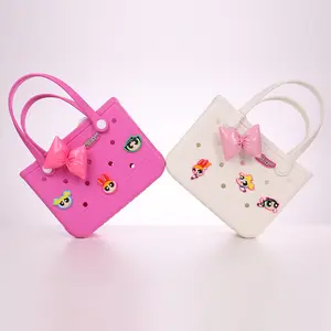 The Powerpuff Girls Collection Holes Handheld Bag - Lightweight Handheld Bag for Women Beach Grocery Shopping,  Cartoon Collab, Casual Outings Mother‘s Day Basket Gift,Hole Bags with a Hole Diameter of 1 cm