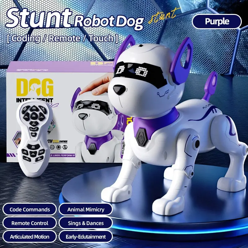 Remote Control Robot Dog Toy, Realistic Robot Puppy, Programmable Smart Robot Dog for Kids 3+, Interactive Dancing, Singing & Sound, Interaction, RC Stunt Robot Toys, Electronic Pet Toy for Boys & Girls