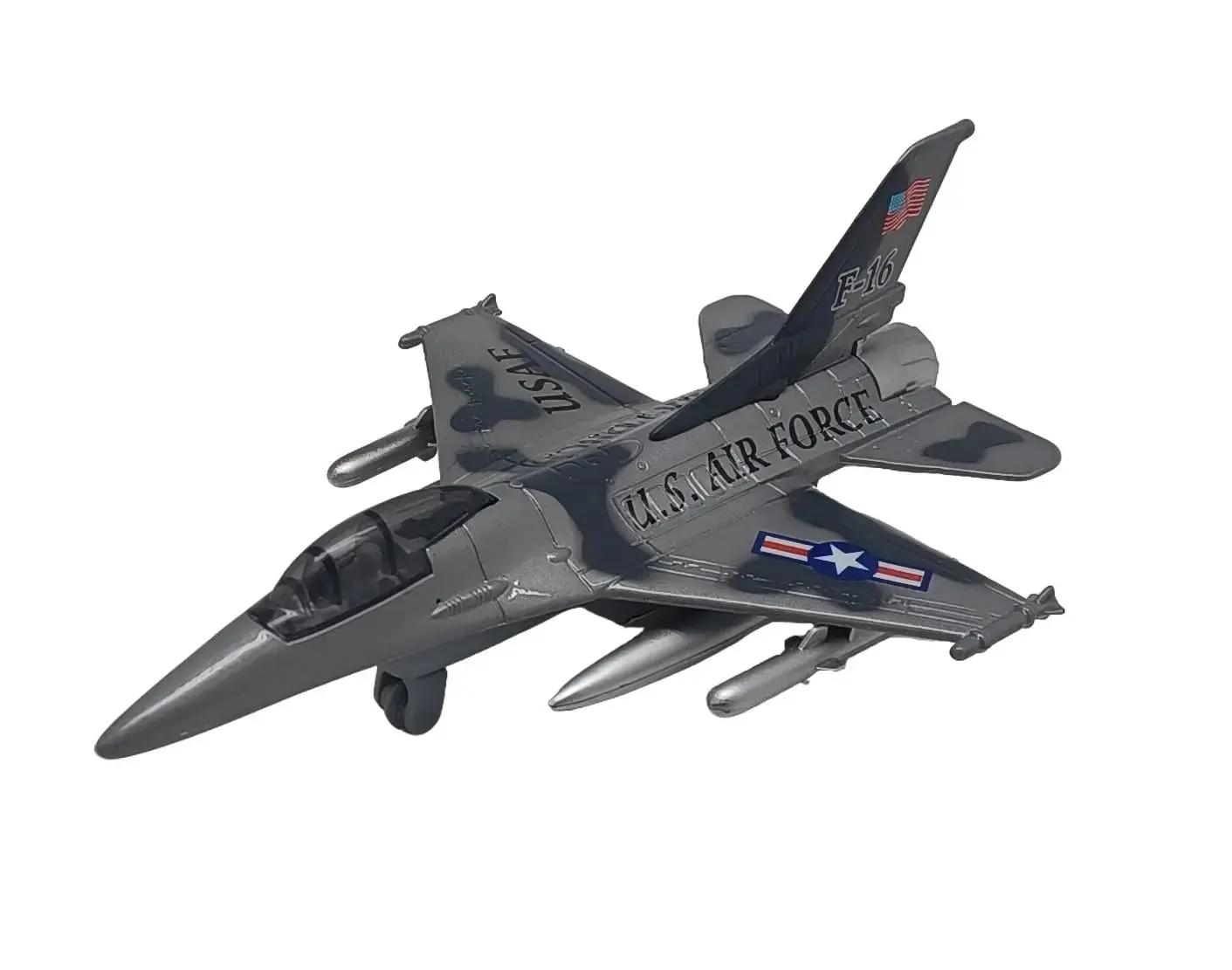 F16 Fighter Jet Diecast Pull Back Action (No Display Box) 7.5 x 5.5 x 2.5