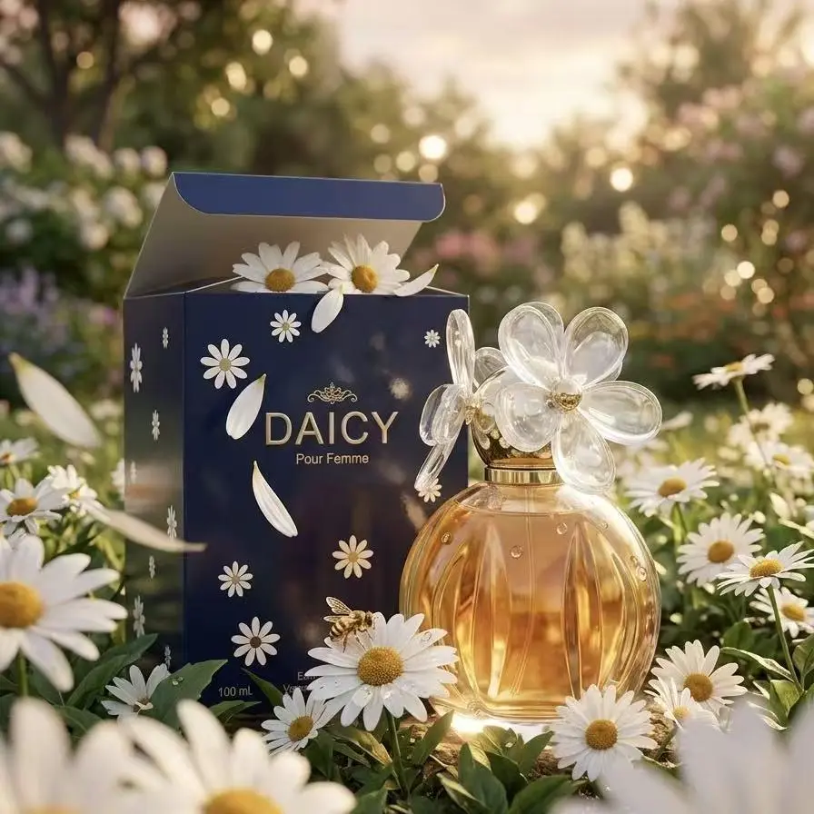 DAICY Pour Femme Women's Perfume with Daisy Cap, Long-Lasting Eau de Parfum Spray, Floral Scent with Strawberry, Gardenia & Musk Notes - 100ml/3.4 fl.oz, Perfumes For Women