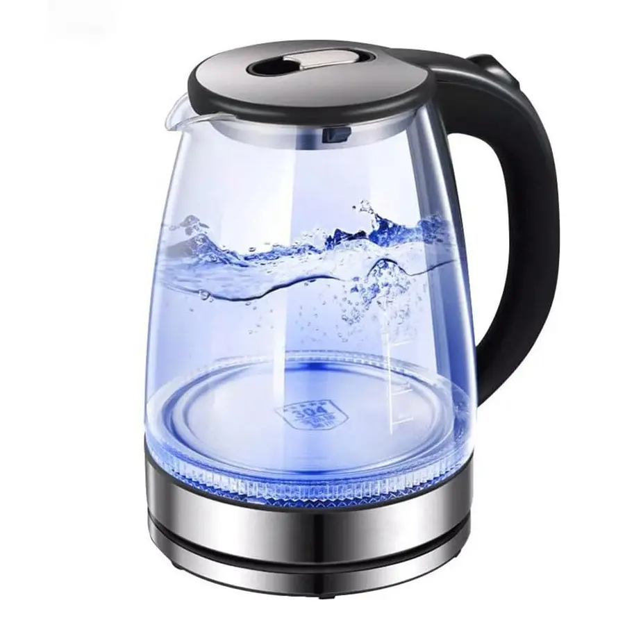 2.0L (2000ml) 304 Stainless Steel Electric Thermo Kettle - Kitchen Drinkware with Handle, Lid, Wide Mouth, Blue LED Lights, 1-Touch Operation, 3-7 Min Fast Boil, Auto Shut-Off, Boil-Dry Protection, Overheat Protection, Easy-Clean, Great Family Choice