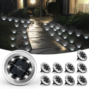 12 Pack Solar Garden Lights Outdoor Waterproof, Mini Solar Ground Lights for Walkway, Driveway, Patio, Yard, Backyard & Landscape Path Lighting