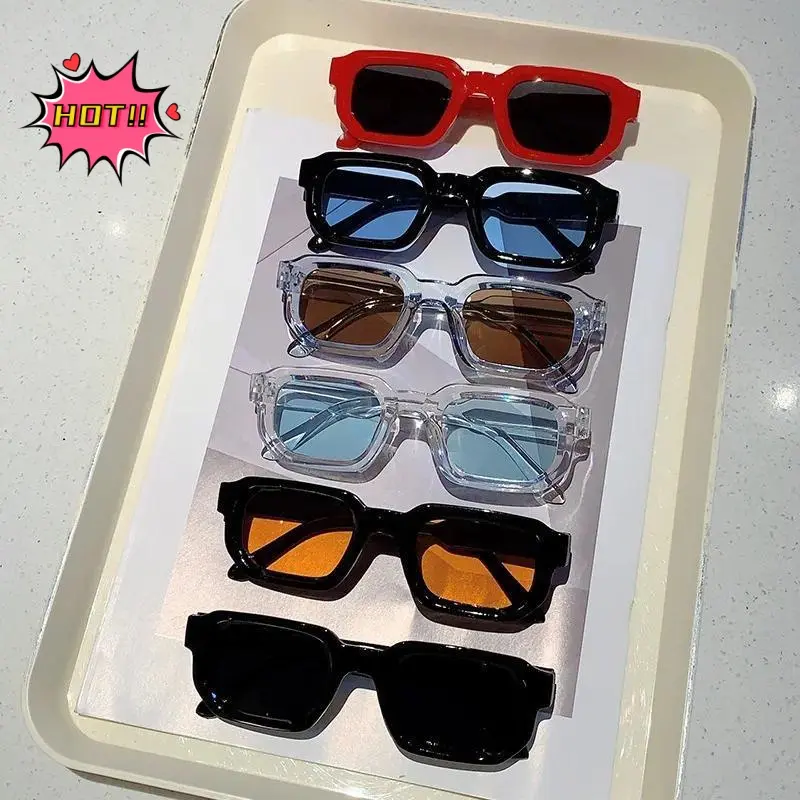 Unisex Modern Trendy Sunglasses 6-Pack - Square & Rectangle Frames, Lightweight Luxury Detailing, Durable UV400 Protection, Tinted Lenses, Universal-Fit Eyewear for Outdoor Activities, Daily Outfits, Vintage, Square Frames Sunglasses
