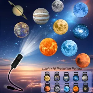 Galaxy Projector 360° Rotating LED Star Night Light, 10 Modes USB Powered Portable Planet Lamp for Christmas Bedroom Decor Home Party Atmosphere Gift Party gifts