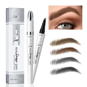 Waterproof micro-fork eyebrow pencil, long-lasting brow pen for natural hair-like strokes, smudge-proof daily makeup tool, perfect for soft glam and everyday natural makeup., Cosmetic