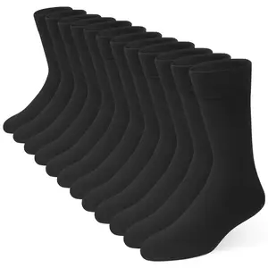 KM Legend Men's Dress Socks, 6-Pair Classic Men's Formal Socks, Premium Dress Socks For Men for Business, Office & Casual Wear, Breathable Soft Cotton Blend