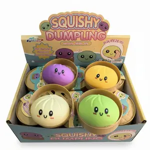 2025 New Squishy Dumpling Toy| Cute Stress Relief Squeeze Toy for Kids & Adults, Soft Sensory Fidget Toy with Steamer Box