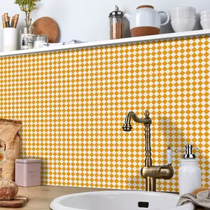 15 Pcs Diamond Checkerboard Tile Sticker, Waterproof & Non-Slip, Matte Texture, Easy to Tear, Ideal for Home Decoration Upgrade