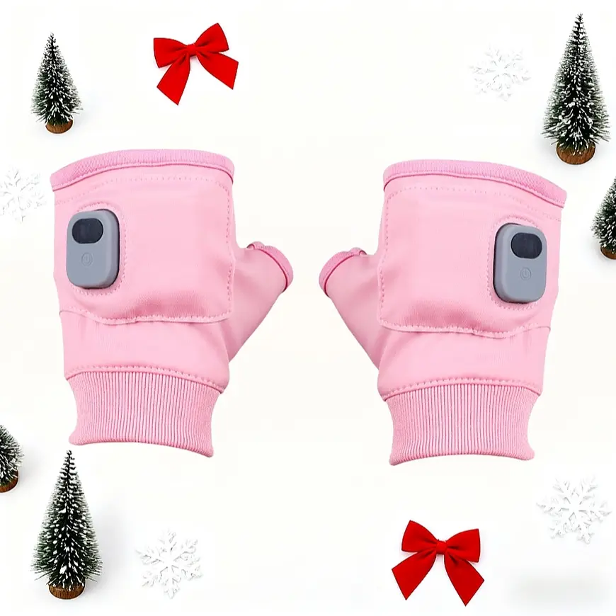 Friday Special! USB Charging Heated Half-Finger Gloves (1 Pair), 2000mah Long-Lasting Warmth, Unisex Touchscreen Design, Winter Cycling Skiing Outdoor Essential, Christmas Gift, Sports Gloves, Outdoor Activity Gloves