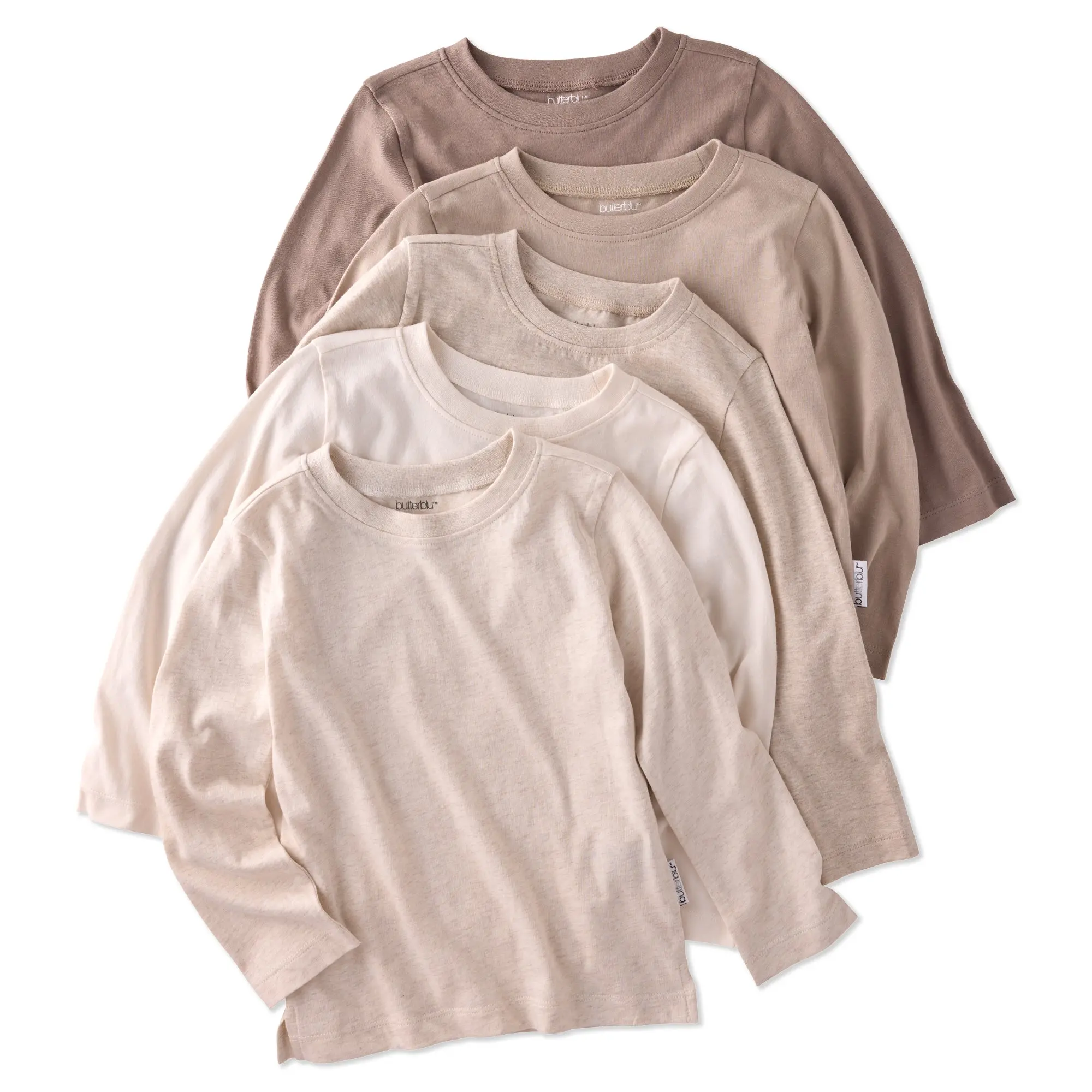 LONDON 5-Pack Toddler Long Sleeve T-Shirts 100 % Organic Cotton