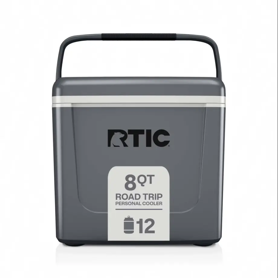 RTIC 8 QT Hard-Sided Personal Cooler, Fits 12 Cans, Road Trip, Grey