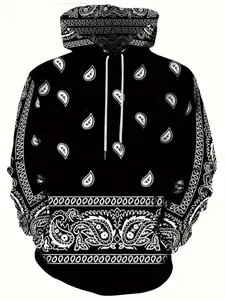 Men's Hooded Sweatshirt, Loose Fit Long Sleeve Pullover with Kangaroo Pocket, Fall Winter Streetwear, Casual Gift Option