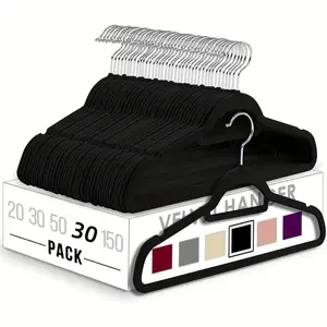 30pcs Stackable Velvet Hangers, 360° Rotating Hooks, Non-Slip Ultra-Thin, Space-Saving, Ideal for Shirts, Pants, Jackets, Closet Organization, Clothes Hanger Organizers, Rotatable Clothes Hanger
