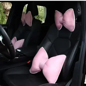 1pc Ergonomic Car Headrest Lumbar Neck Pillow - Comfortable Polyester, Enhances Driving Experience