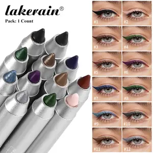 lakerain 1 Count Longwear Sharpenable Eyeliner Pencil, Waterproof & Smudge-Proof, Long-lasting Color Lock, Glides Effortlessly Without Skipping, 12 High-Pigmented Shades, Must-Have Makeup Essential