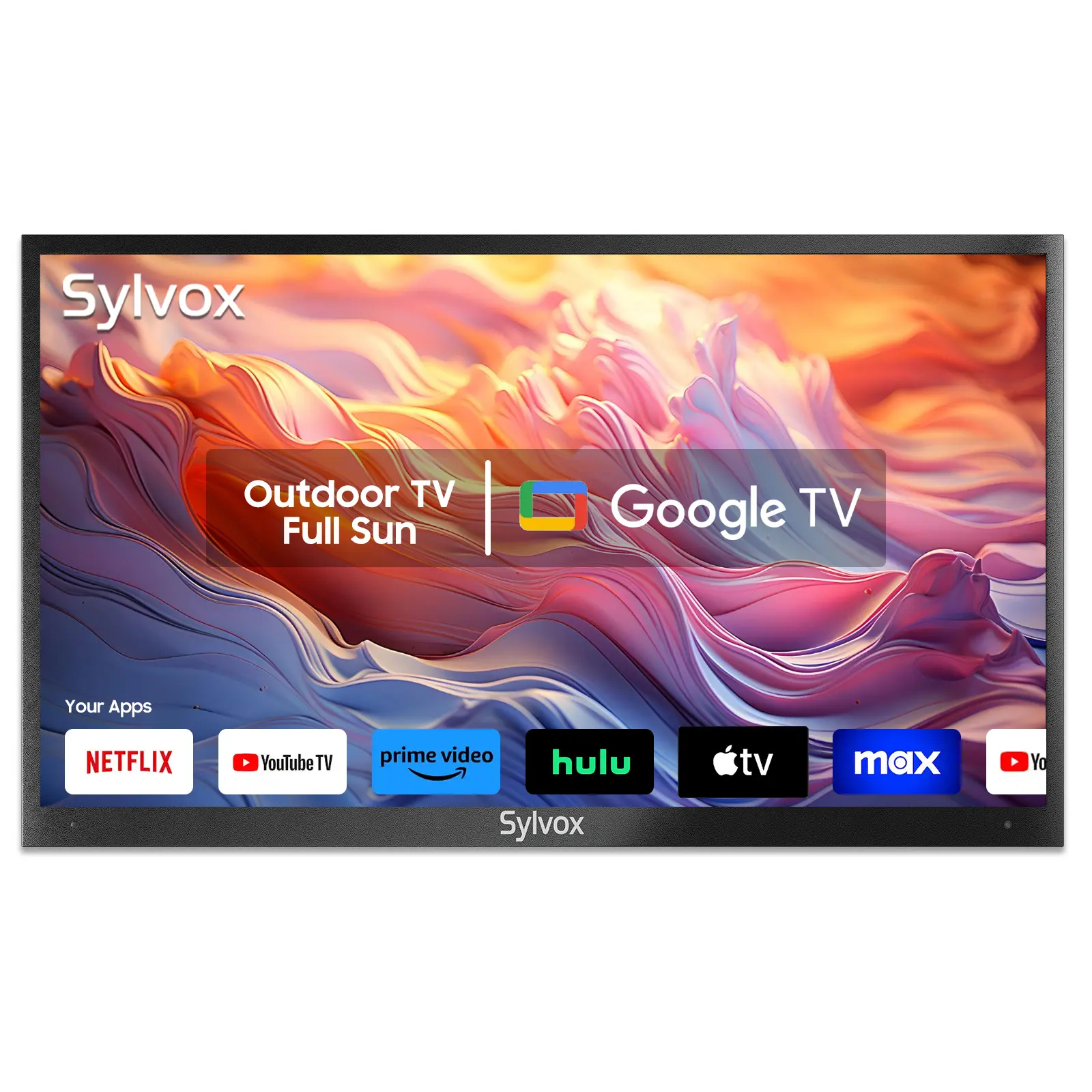 SYLVOX Full Sun Outdoor TV, 4K UHD Smart Television Google OS IP55 Weatherproof 2000nits Dolby Atmos Voice Remote (Pool Pro 2.0)