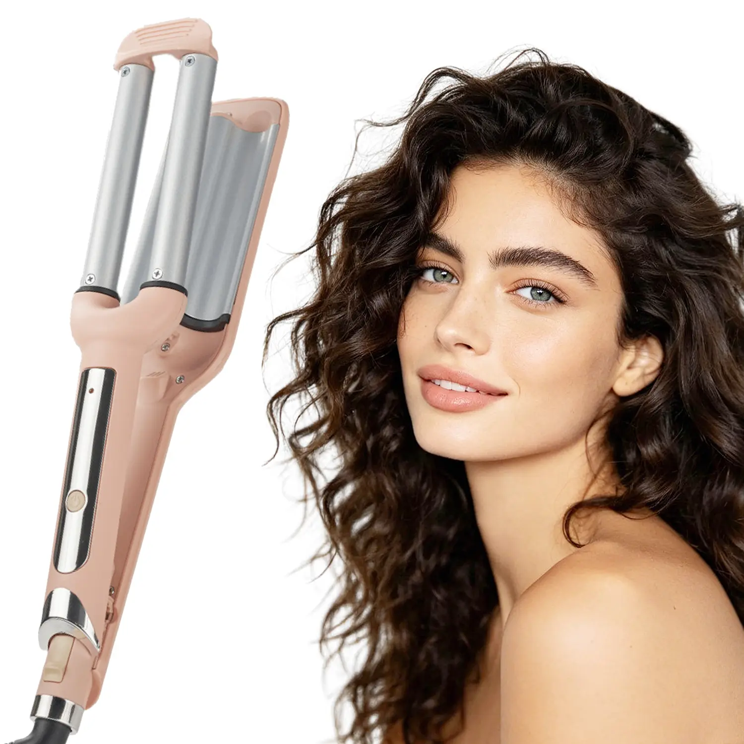 3 Barrel Curling Iron - Fast-Heating Triple Barrel Waver Hair Tool, Deep Wave Crimpers, Portable Design for Smooth Daily Hair Styling to Achieve Perfect Curls